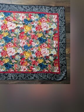 Albert Nipon Vibrant Floral Square Scarf